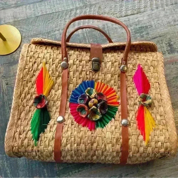 Mexico Straw Bag Excellent Condition - Picture 1 of 11